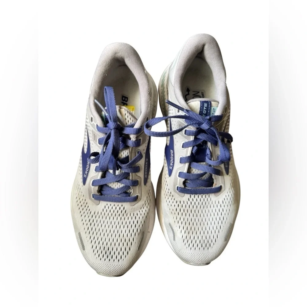 Brooks Light Gray and Blue Athletic Sneakers Size 7.5 Narrow 2A